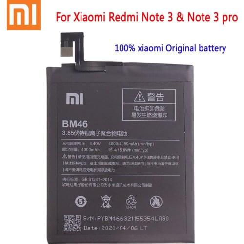 New xiaomi Original High Capacity 4000mah Mobile Phone BM46 Battery For Xiaomi Redmi Note 3 note3 Pro/Prime Battery