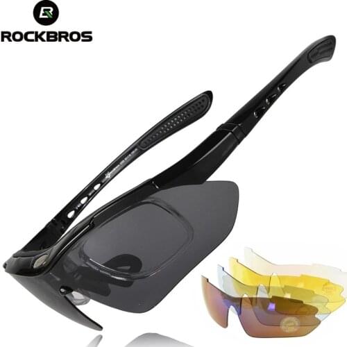 Rockbros Goggles Man Cycling Glasses Polarized Women Bike Bicycle Sunglasses Anti-glare 5 Lens MTB Sports Fishing Sun Eyeglasses