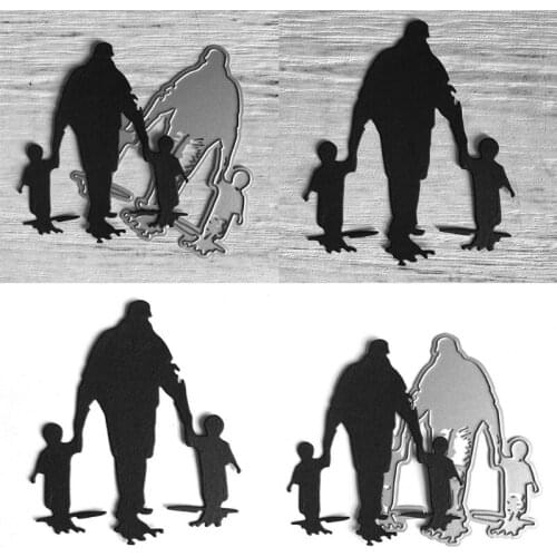 Dad Son Metal Cutting Dies Stencil Scrapbooking DIY Album Stamp Paper Card Mold Embossing Decor Y8AB
