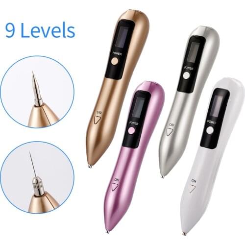 9 level LCD Plasma Pen Laser Mole Removal Skin Corn Freckle Tag Nevus Dark Age Sweep Spot Tattoo Remover Electric Machine