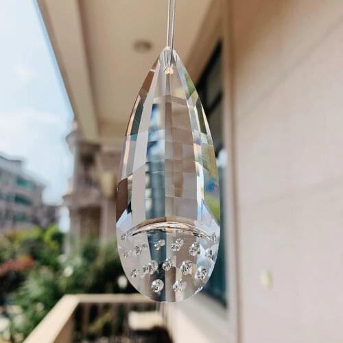 75mm Chafer Hanging Crystal Prism Glass Clear Pendant Suncatcher Chandelier Parts DIY Home Wedding Decor Accessories Photo Props