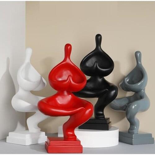 SIMPLE MODERN KUNG-FU YOGA ABSTRACTION FIGURES RESIN STATUE MOBILE PHONE HOLDER CREATIVE OFFICE DESKTOP STORAGE SCULPTURE X5724