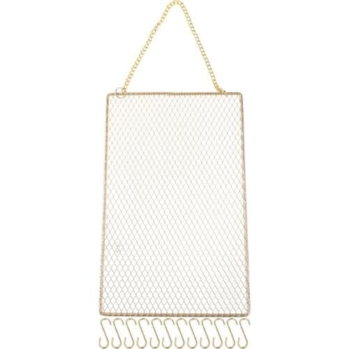 Rectangle Metal Grid Shape Earring Holder Wall Hanging Exquisite Jewelry Display Stand with Hook for Stud Earring Dangle