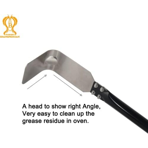 SHANGPEIXUAN Brick Pizza Oven Long Rake 304 Stainless Steel 49 Inch Detachable Scraper Ash Wood Clean Tool Rabbler Brush Set