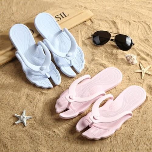 Home Flip-Flops Beach Flat Womens Solid Color Slippers Summer Folding Travel Portable Slippers