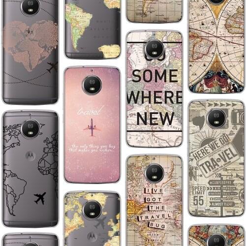 Ciciber Case For Motorola Moto G9 G8 E7 E6S G7 G6 E6 G5 G5S E5 One Macro GO EU Plus Play Power Lite 2020 Silicone Map Wanderlust
