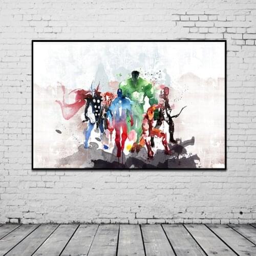 Marvel Super Heroes Avengers Retro Canvas Painting Nordic Prints and Posters Wall Art Pictures for Kids Room Home Decor Cuadros