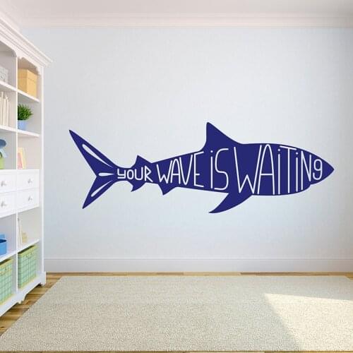 Surfing Palm Shark Surf vinyl DIY wall sticker Surfer Sports Boy Wall Decals room decoration for teens boys room art mural G845