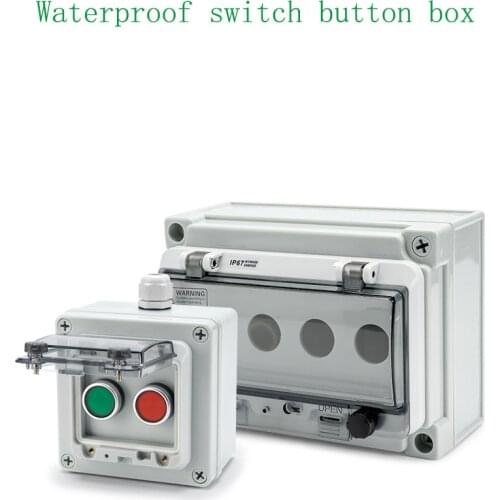 ABS new material IP67 outdoor waterproof button switch box emergency stop control box start stop protection cover self reset