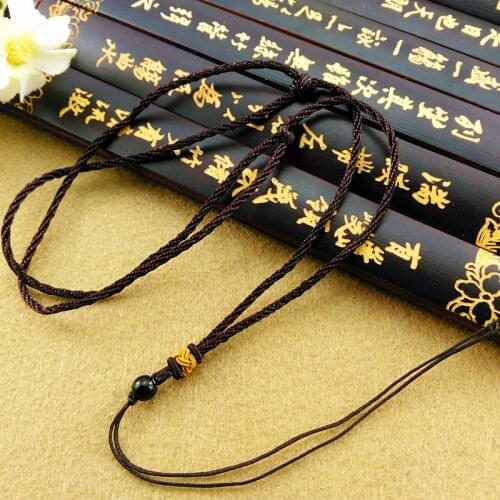 500pcs Hand Knited Necklace silk thread knot cord For Pendant- Net Yellow knot Black Bead