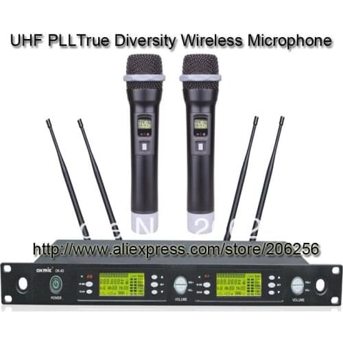 High Quality OK-4D/5500H Professional UHF/PLL true diversity wireless microphone system wireless 5500H dual handheld transmitter