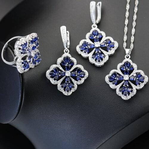 Zlxgirl jewelry Five Color AAA Cubic zirconium micro inlay jewelry sets high quality copper necklace and earring ring sets
