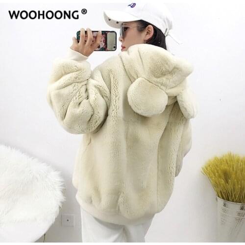 Natural Fur Jacket Cute Cartoon Mouse Maickey Winter Coat Leopard Real Rex Rabbit Fur Coat Woman Winter Women Coats Fashion