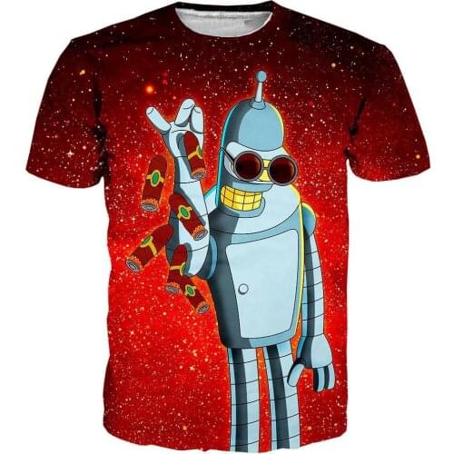 PLstar Cosmos Brand Women/Men 3d Print Hip Hop T-shirt Starry Sky BENDER T-SHIRT Streetwear Summer Tops XS-7XL