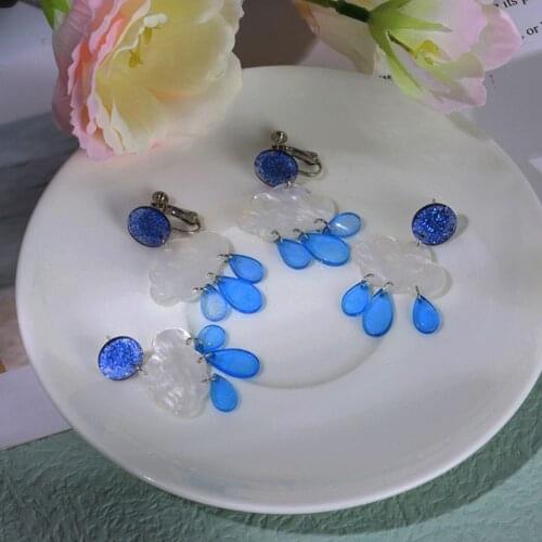 Creative Acrylic Cloud Rain Teardrop Earring For Women Cartoon Sweet Hot Charm Drop Dangle Earring Fashion Jewelry 2021 New