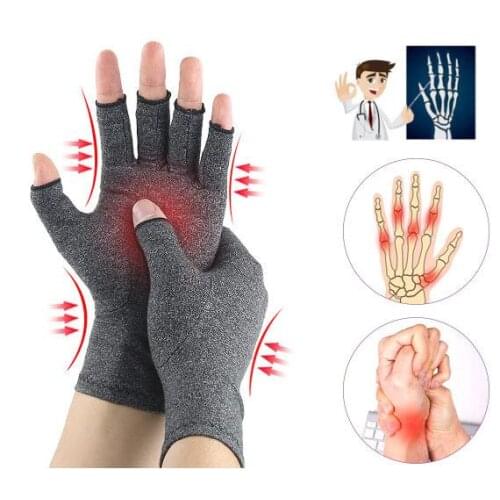 1 Pair Compression Arthritis Gloves Premium Arthritic Joint Pain Relief Hand Gloves Therapy Open Fingers Compression Gloves