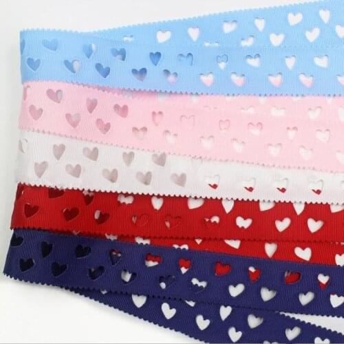 10yards/lot) Love Hollow Grosgrain Ribbon DIY Bow Craft Card Gifts Wrapping Lace Ribbons(25mm)