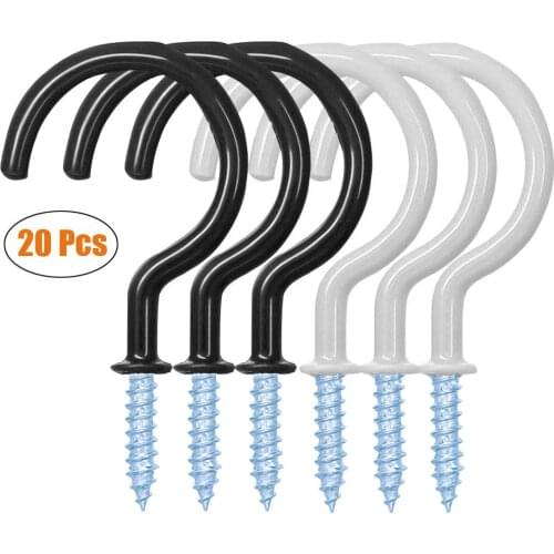 20 Pcs 2.9 Inches Hanging Hooks Coated Screw-in Wall Hooks Plant Hooks Kitchen Hooks,Cup Hooks Great for Indoor & Outdoor Use