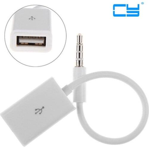 3.5mm Male AUX Audio Plug Jack To USB 2.0 Female Converter Cable Cord For Car MP3 Speaker U Disk USB flash drive Accessories