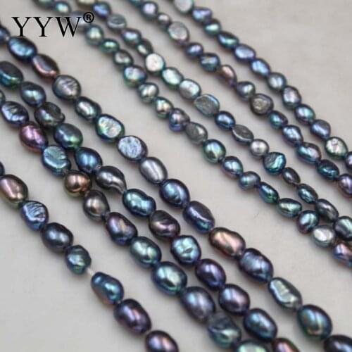5-7mm Cultured Baroque Freshwater Pearl Beads Round Pearl for DIY Bracelet Necklace Fashion Jewelry Accessory Wholesale