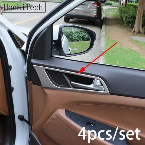 Excellent 4 Pcs/Set Car Door Handle Bowl Cover Interior Decoration Trim For Hyundai Tucson 2015 2016 Stainless Steel Accessories