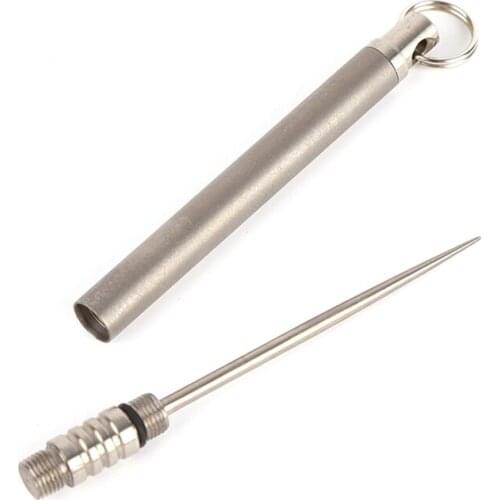 Outdoor EDC Reusable Toothpick Holder Lightweight Waterproof Portable Titanium Alloy Keychain Camping Multi Tools