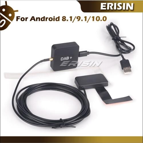 Erisin ES354 Amplified Digital Radio DAB+ Box USB port with 3M Antenna for Android 8.1/9.0/10.0 Car Radio Stereo DVD Player