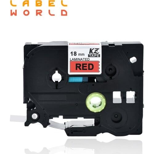 Label World TZe-441 label tape Black on red label ribbon Compatible for brother P-TOUCH label printer 18mm tze 441 ribbon