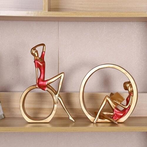 EUROPEAN RESIN FIGURES LIVINGROOM OFFICE DESKTOP BEAUTY ABSTRACT STATUE ORNAMENT HOME FURNISHING DECORATION CRAFTS WEDDING GIFT