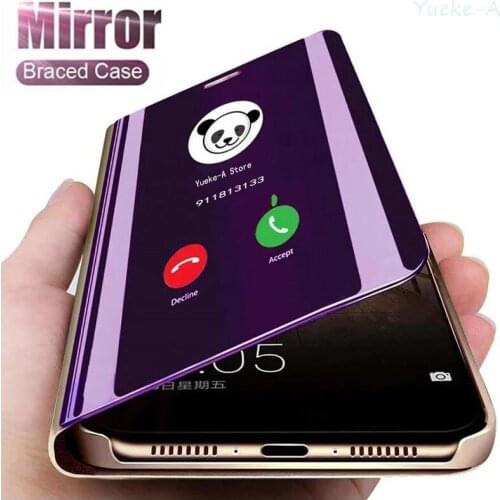 Flip Mirror Case For Huawei Y9A 2020 FRL-22 FRL-23 FRL-L22 6.63 Inches Luxury Smart Shockproof Magnetic Vertical Stand Cover