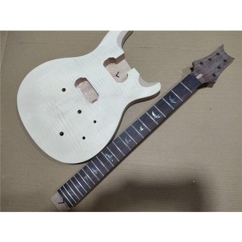 Good 1 Set Unfinished Electric Guitar Neck And Body Guitar Kit DIY Part