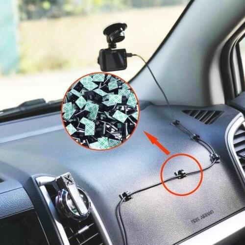50Pcs Sticky Cable Buckle Wiring Buckle Flat Wiring Fastener for for Car Dashboard DVR or Indoor Fixed Cable Support Cable Clamp