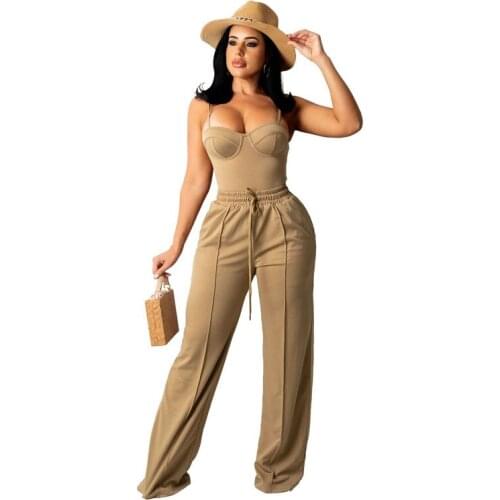 Two Piece Sets Women Solid Autumn Tracksuits High Waist Stretchy Sportswear Hot Crop Tops And Loose Fitness Matching Outfits