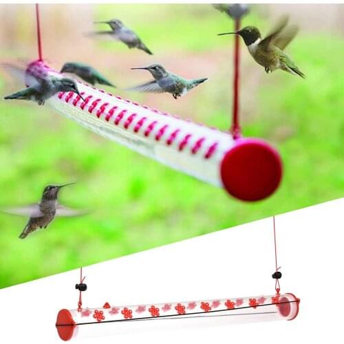 Hummingbird Feeder Outdoors Garden Hanging Bird Feeding Long Tubular Pipe High-quality And Durable Plastic Easy To Install