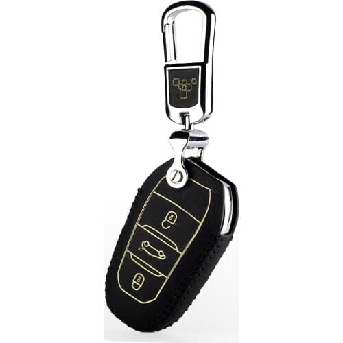 Leather key cover for peugeot 4008 508 5008 2017 201 2008 key case holder 2017 key2s