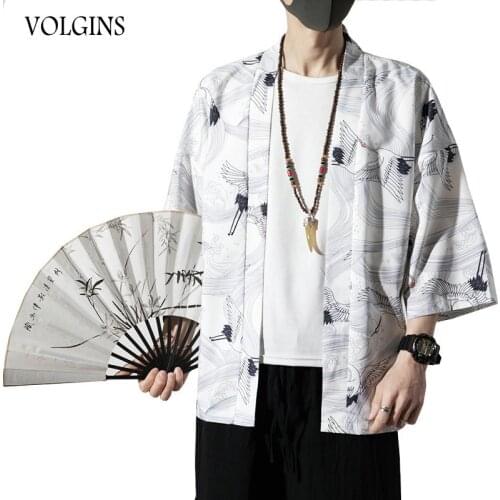 Streetwear Men Summer Kimono Jackets 2021 Printed Vintage Man Cardigan Coats Plus Size Thin Male Jacket Clothes Dropshipping