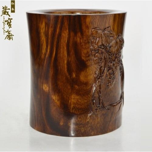 Redwood crafts town ruler pen brush pen carved mahogany wood Rosewood Pen Pen Mouse