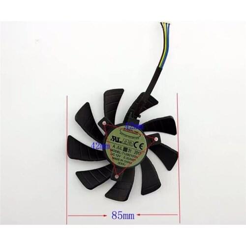 Replacement Graphics Card Cooling Fan T129215SH 4Pin Cooler Fan for GeForce GTX 1060 Mini 3GB ITX Repair Kit