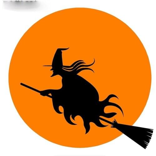 Creative Fine Witch Flying on Broom Car Sticker Car Bumper Styling Decoration Door Body Window Vinyl Stickers Kk15*14cm