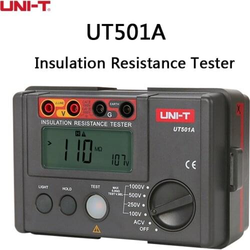 UNI-T UT501A Insulation Resistance Tester Megohmmeter Ground Resistance Tester Megohmmeter Voltmeter Automatic Range Ohm Tester