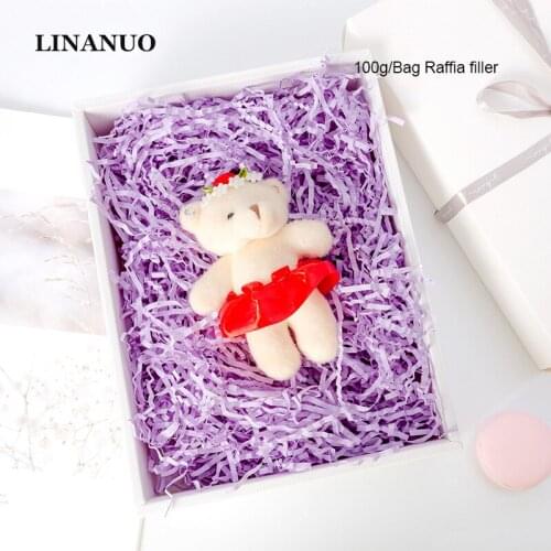 100g Color Raffia Fold Wavy Shredded Paper Gift Box Filling Birthday Party Wedding Gift Filler Fruit Box Shockproof Lafite Grass