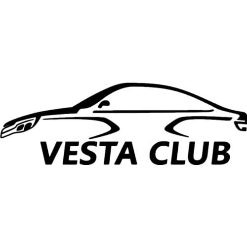 Funny Car Sticker VESTA CLUB KK Vinyl Decal Silver/black for Auto Car Styling Decoration Sunscreen Waterproof 18cmX7cm