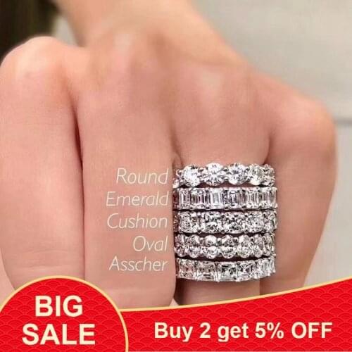 12 style Original design 925 sterling silver wedding band eternity Ring for Women solid engagement anniversary fashion jewelry