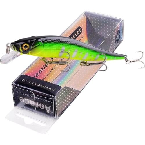 1PCS Minnow Fishing Lure Hard Artificial Bait 3D Eyes 13.7g 12cm Fishing Wobbler diving 0.2m-1m Crankbait Minnow with box