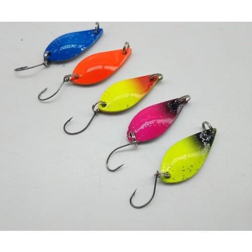 10pcs/Lot 4.8g Metal Spoon Lures Blade Salmon Spinners Lure Sequin Artificial Fishing Hard Bait Fishing Hooks Tackle