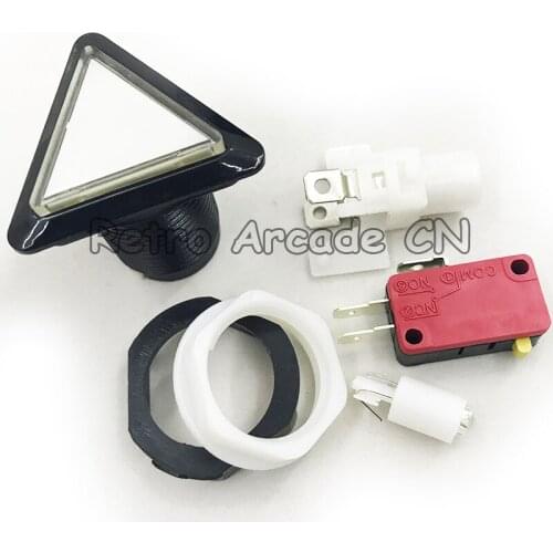 100 pcs Illuminated Triangle Arcade Button Switch LED Momentary Lighted Push Button with Microswitch