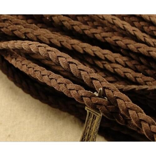 100Yds 6mm Korea Faux Suede Fabric Leather Flat Cord String Rope,Jewelry Beading String,For Bracelet & Necklace,Color for choose