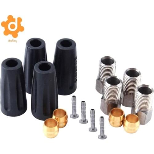 16Pcs MTB Road Bike BH90 Hydraulic Disc Brake Hose Oil Tube Fittings Olive/Bushing Connector Inserts/Needles Screws Caps/Sleeves