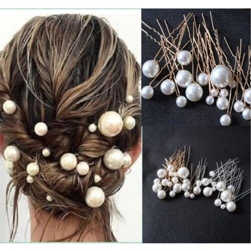18Pcs Wedding Pearl Hair Pins Bridal Pearl Rhinestone Hair Pins Kit Hair Accessories for Bride Bridesmaid Women Jewelry