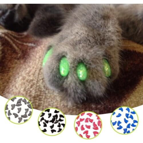20 PCS/lot Soft Pet Cat Nail Caps Cats Paws Grooming Nail Claws Caps Covers Pet Anti-scratch Nail Cover Dog Nail Supplies